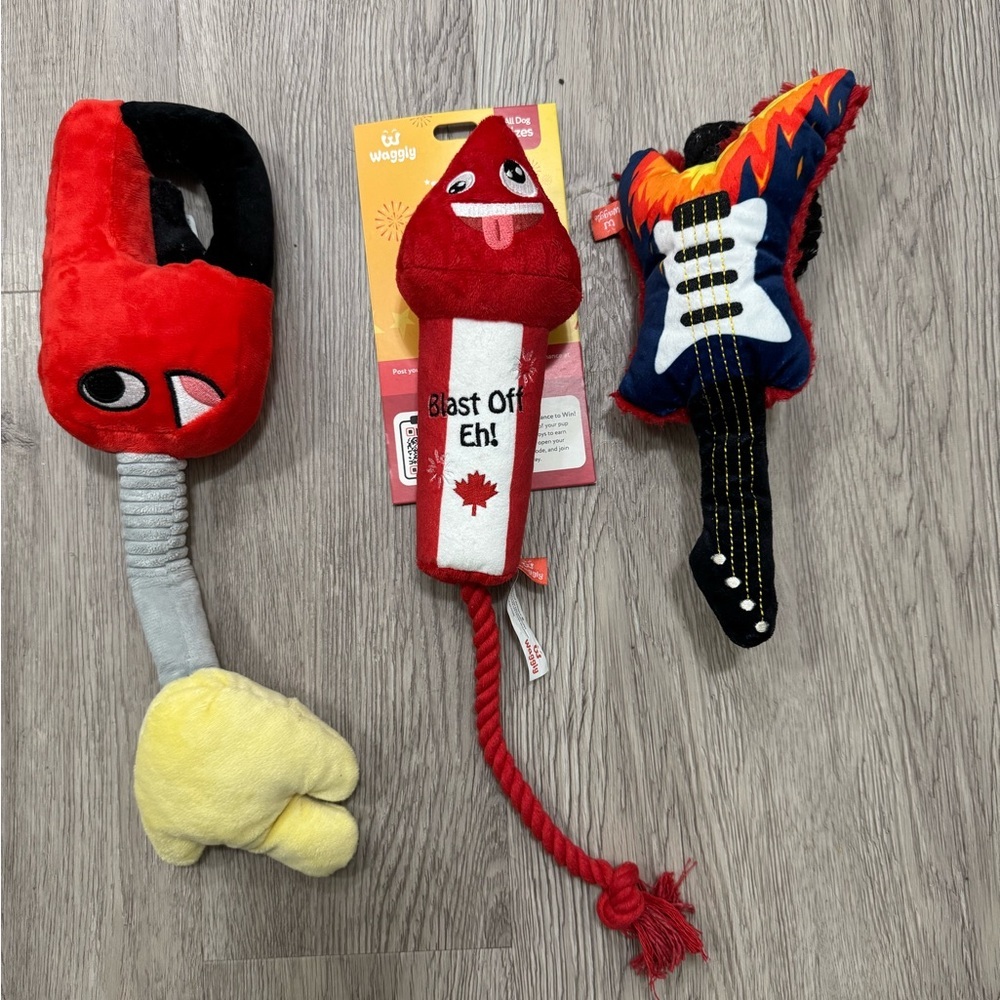 Set of 3 adorable stuffed dog toys
